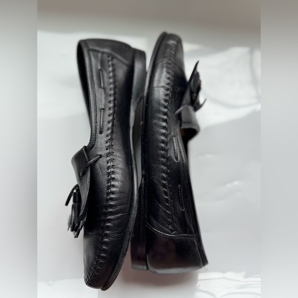 Santoni Made in Italy Black Leather Tassel Loafers – Men’s Size 9.5 D - Picture 4 of 10